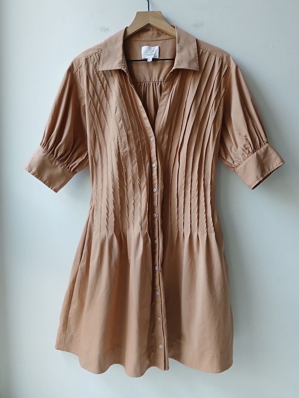 Cinq A Sept Monty Mini Shirt Dress Tan Women's 4